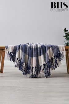 BHS Blue Trieste - Feather Woven Throw