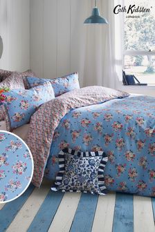 Cath Kidston Blue Clifton Mews Duvet Cover and Pillowcase Set