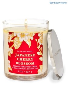 Bath & Body Works Japanese Cherry Blossom Single Wick Candle 8 oz / 211 g