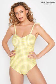 Long Tall Sally Gingham Tie Shoulder Swimsuit
