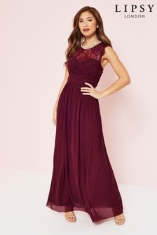 lipsy burgundy lace dress