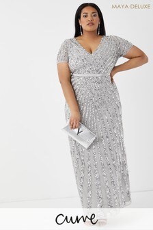silver grey occasion dresses