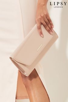 Lipsy Nude Envelope Clutch Occasion Bag (L12645) | £25