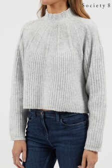 Society 8 High Neck Cropped Jumper