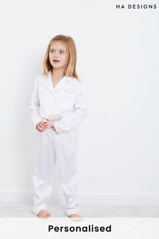 Personalised HA Mini Childrens Long Sleeve Pyjama Set By HA Design (L17919) | £40
