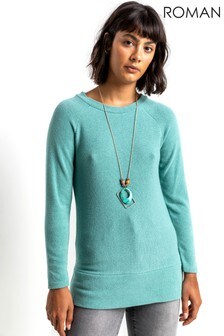 Roman Soft Jersey Sweatshirt with Necklace