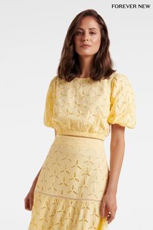 Forever New Riley Broderie Puff Sleeve Co Ord Set