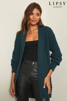 Lipsy Green Regular Knitted Cable Cardigan (L54639) | £39