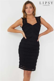 Lipsy sweetheart bodycon dress with lace trim