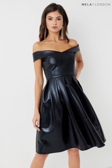 Leather Detailed Prom Dress