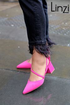 Linzi Pink Mabel Wrap Around Sling Back Block Court Heel (L93317) | £30