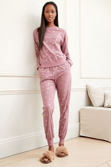 Pink Foil Heart Supersoft Cosy Pyjamas (M00372) | £30