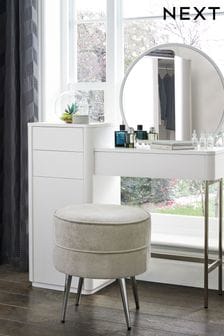 Cassia Matte White Dressing Table with Mirror