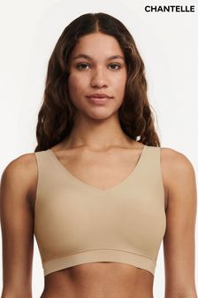 Chantelle Nude Soft Stretch V-Neck Padded Crop Top