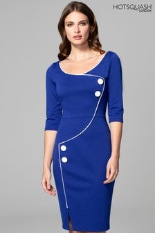 HotSquash Blue Chelsea Dress With Buttons