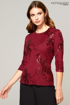HotSquash Red Sequin Party Top