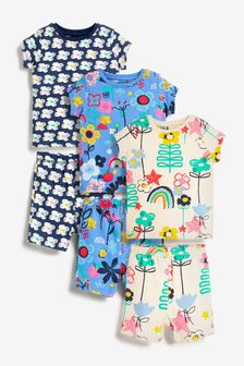 3 Pack Floral Short Pyjamas (9mths-8yrs)