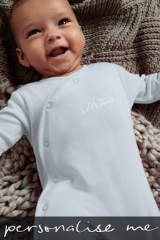 Personalised Baby Embroidered Sleepsuit