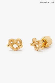 kate spade new york Gold 'Loves Me Knot' Pave Stud Earrings (M04949) | £45
