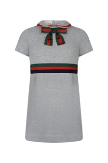 GUCCI Kids Girls Cotton Dress With Bow