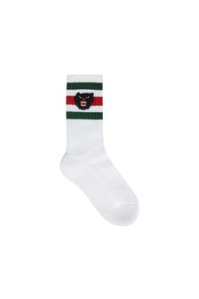 GUCCI Kids GUCCI White Cotton Socks With Angry Cat