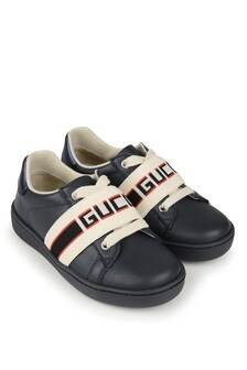 GUCCI Kids Leather Ace Trainers