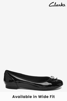 Clarks Black Pat Couture Bloom Wide Fit Shoes