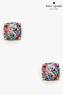 kate spade new york Silver Tone Glitter Square Stud Earrings (M11089) | £40