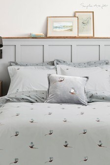 Sophie Allport Grey Pheasants Duvet Cover and Pillowcase Set