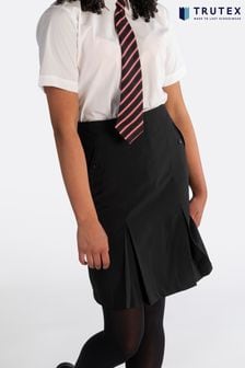 Trutex Black Twin Pleat Skirt (M12449) | £19 - £22