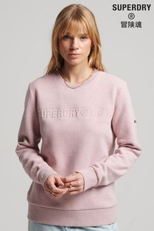 Superdry Pink Vintage Corporate Logo Marl Crew Sweatshirt