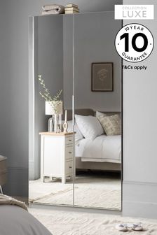 Mirror Sloane Grey Collection Luxe Mirrored Double Wardrobe (M12735) | £525