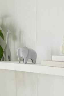 Grey Concrete Effect Skandi Elephant Ornament