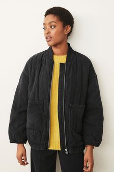 Oversized Quilted Bomber Jacket