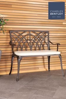 2 Seater Cast Aluminium Bench By Charles Bentley