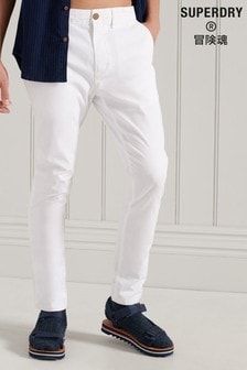 Superdry White Organic Cotton Core Slim Chino Trousers