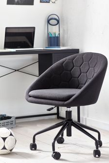 Upholstered Grey Football Geometric Desk Chair