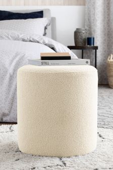 Soft Cosy Boucle Ivory Dalby Footstool (M21215) | £65