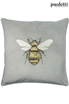 Riva Paoletti Silver Grey Hortus Bee Polyester Filled Cushion