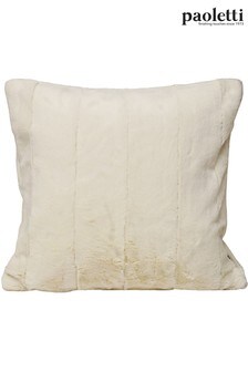 Riva Paoletti Cream Empress Faux Fur Polyester Filled Cushion