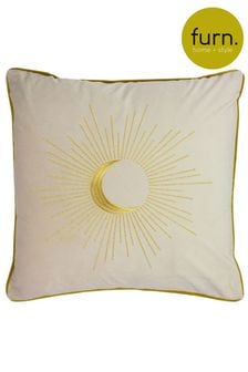 furn. Ivory Astrid Embroidered Polyester Filled Cushion