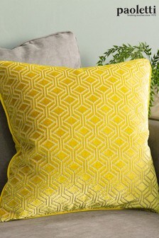 Riva Paoletti Ochre Yellow Avenue Geometric Polyester Filled Cushion