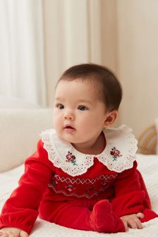 Festive Red Smart Baby Single Sleepsuit (M23483) | £13 - £15