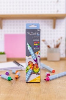 Spectrum Noir Set of 3 Yellow Tri-Colour Basics Water Based Blendable Marker Pens