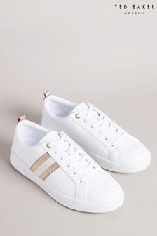 Ted Baker White Baily Webbing Cupsole Trainers