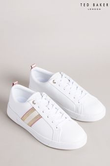 Ted Baker White Baily Webbing Cupsole Trainers (M24235) | £110