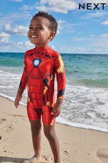Red Iron Man Sunsafe Swimsuit (3mths-8yrs) (M24312) | £14 - £18