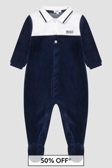 Boss Kidswear Baby Boys Navy Sleepsuit