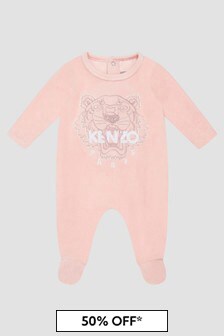 Kenzo Kids Baby Girls Pink Sleepsuit