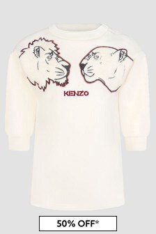Kenzo Kids Baby Girls White Dress